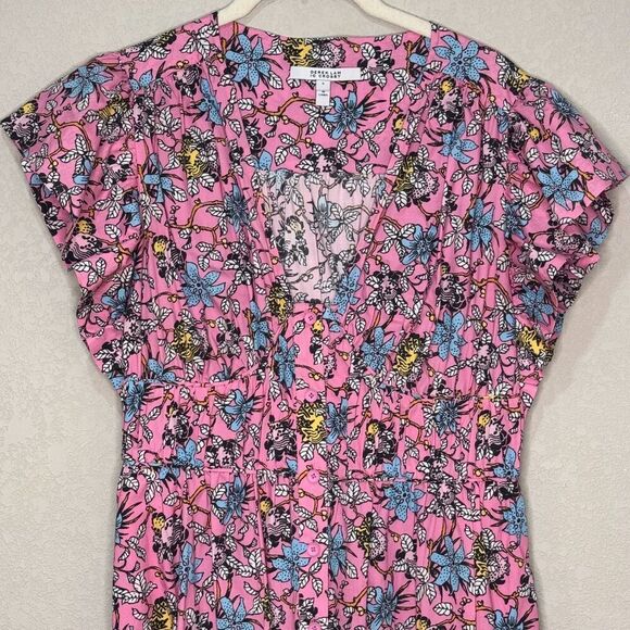 Derek Lam 10 Crosby Dress Size 6 Greta Pink Flutter Sleeve Button Down - Picture 4 of 12